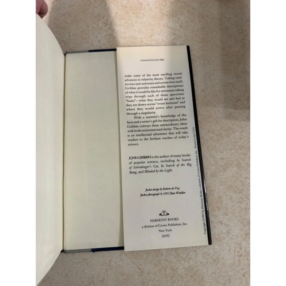 Unveiling the Edge of Time John Gribbin 1st Ed Black White Holes Wormholes 1992